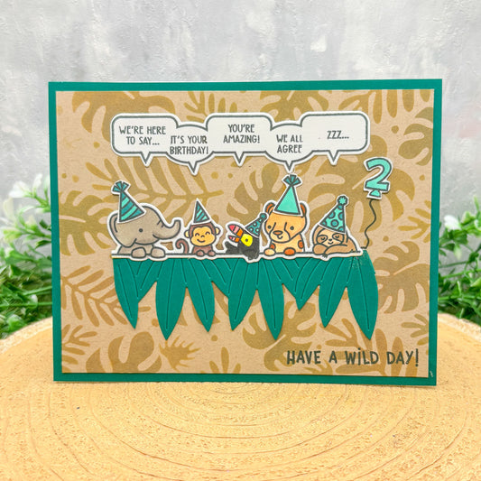 Jungle Animals Funny Quotes Handmade 2nd Birthday Card