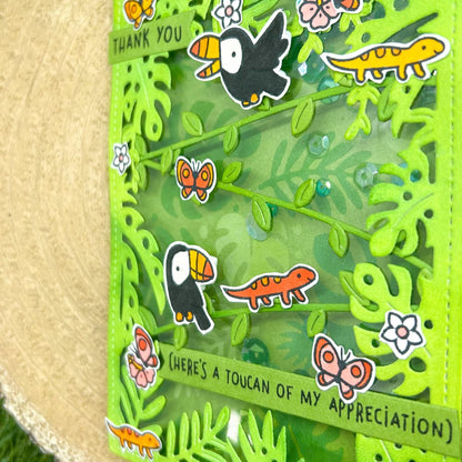 Jungle Animals Handmade Thank You Shaker Card-2