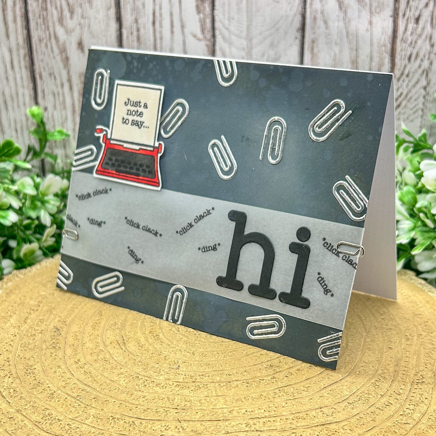 Jut A Note Typewriter Themed Handmade Card-1