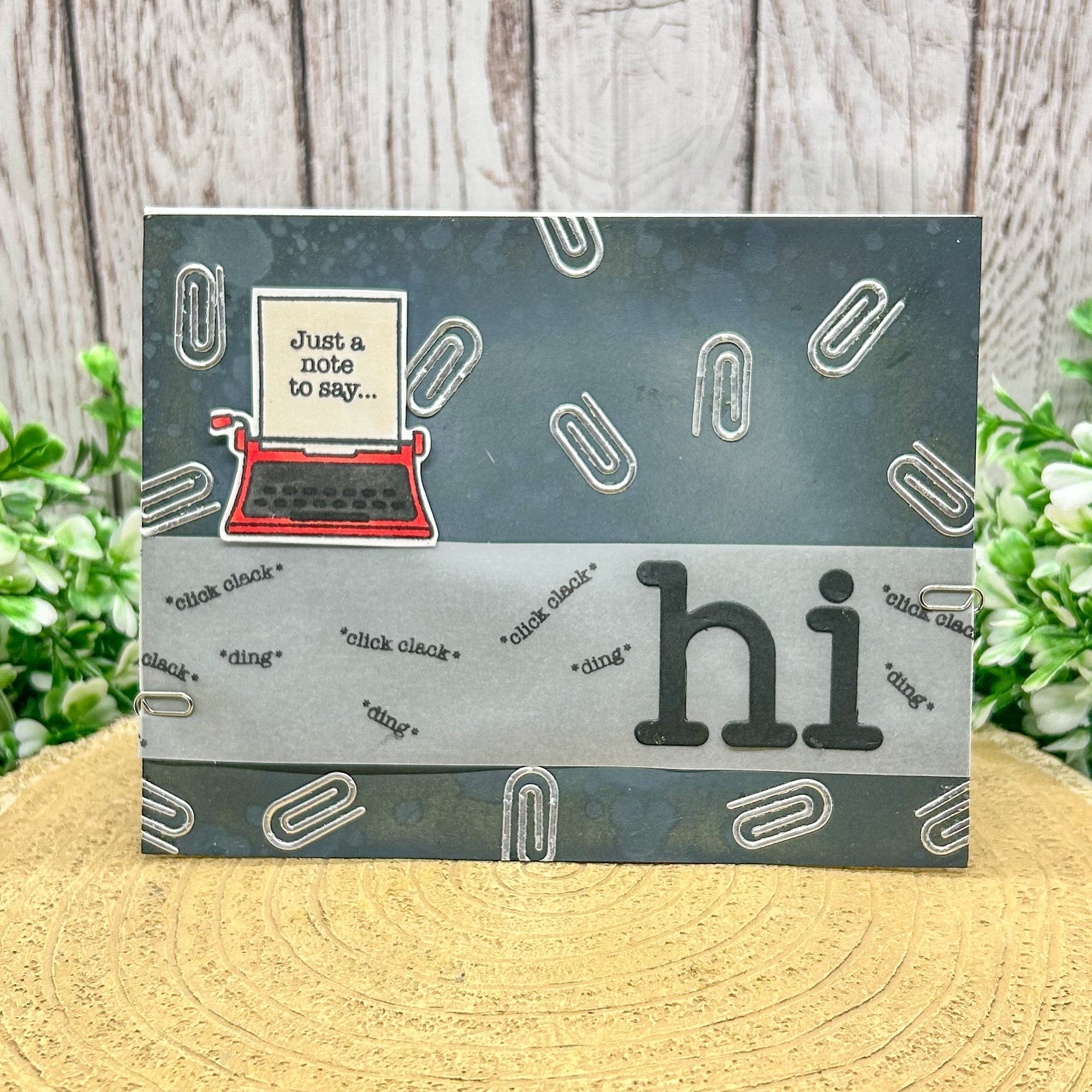 Jut A Note Typewriter Themed Handmade Card