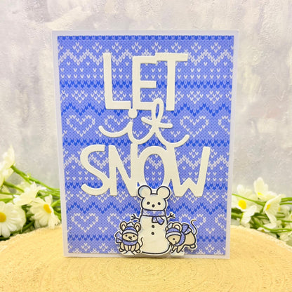 Let It Snow Blue Jumper Design Handmade Christmas Card