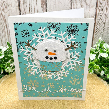 Let It Snow Cupcake Snowman Handmade Christmas Card