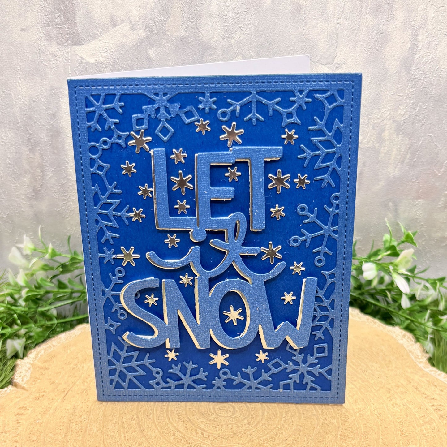 Let It Snow Letters Handmade Christmas Card-1