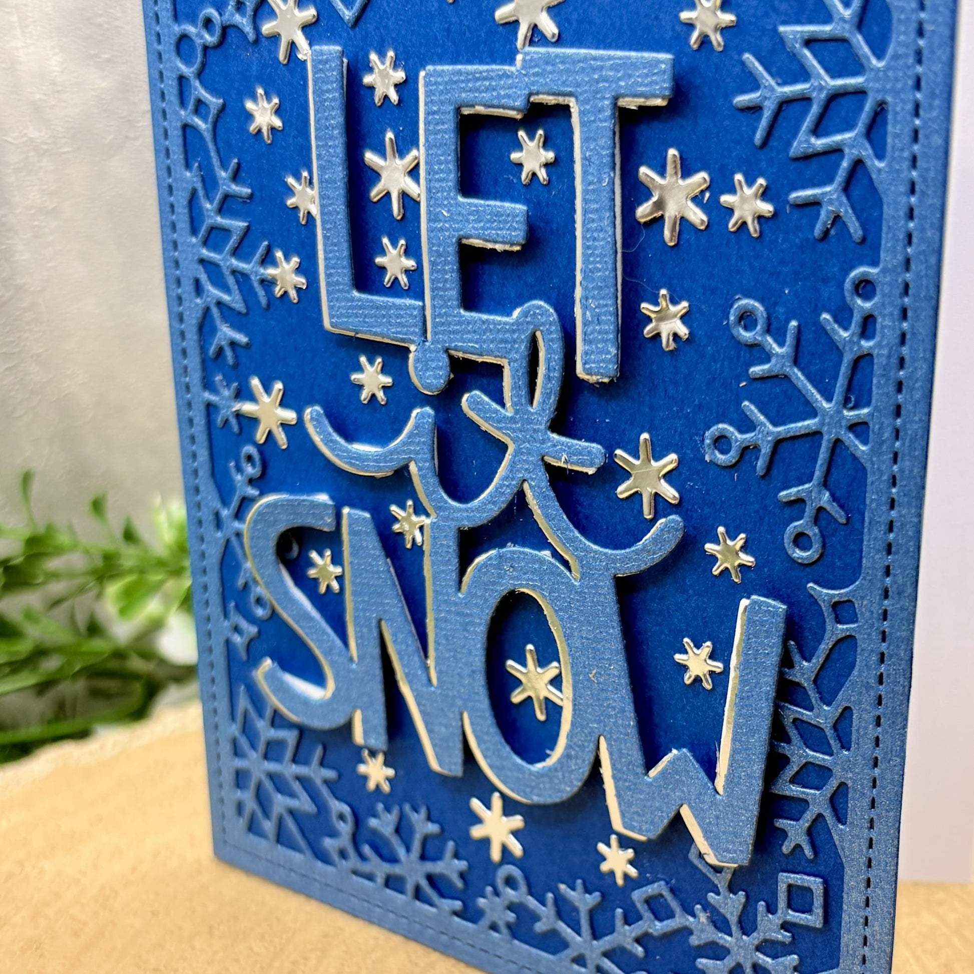 Let It Snow Letters Handmade Christmas Card-2