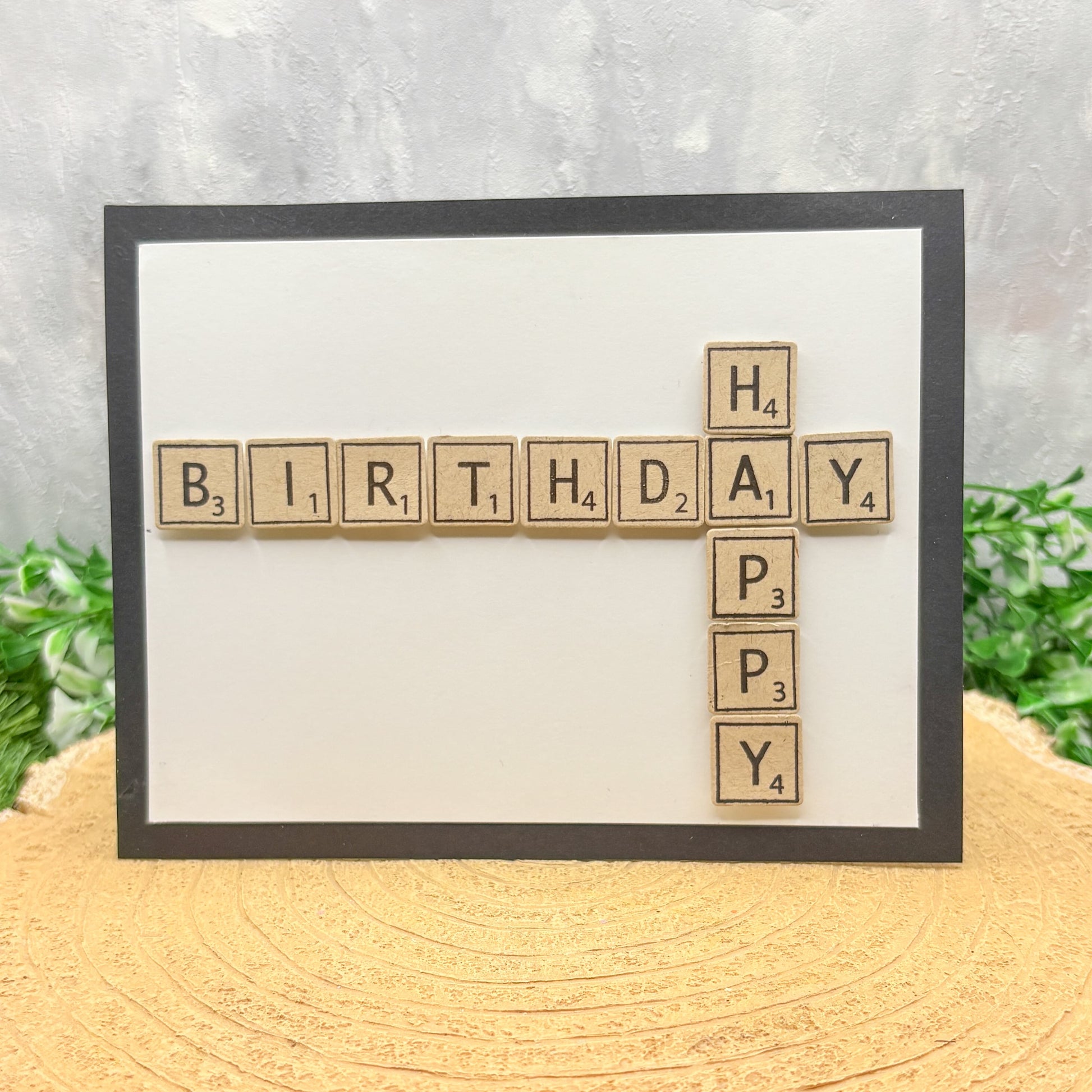 Letter Game Tiles Handmade Birthday Card