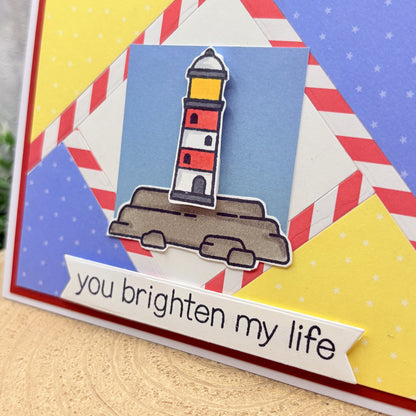 Lighthouse You Brighten My Life Handmade Card-2