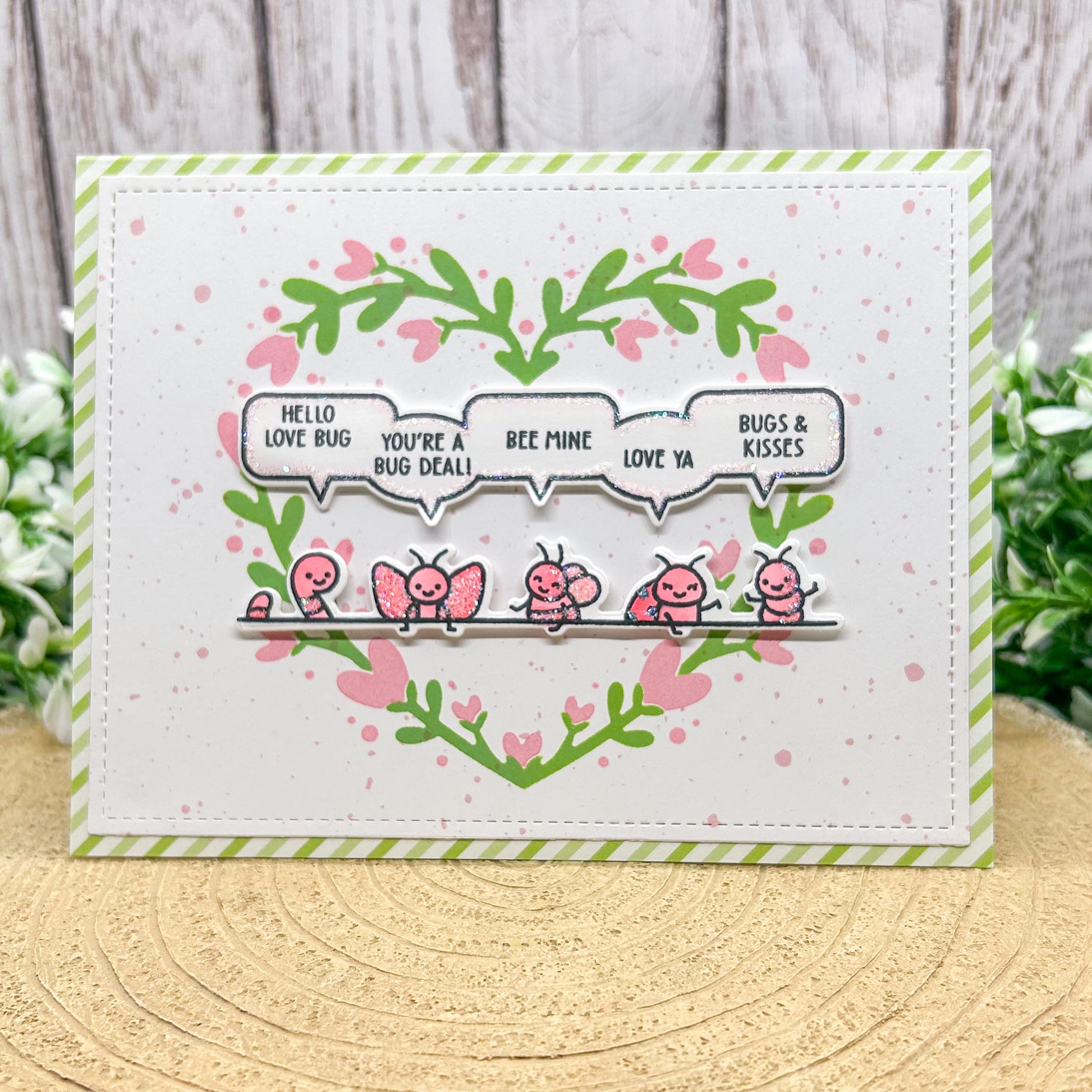 Love Bugs Quotes Handmade Valentine's Day Card