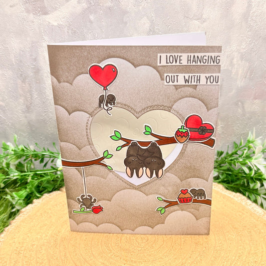 Love Hanging With You Bats Handmade Valentine's Day Card-1