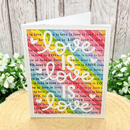 Love Is Love Rainbow Coloured Handmade Card-1