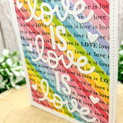Love Is Love Rainbow Coloured Handmade Card-3