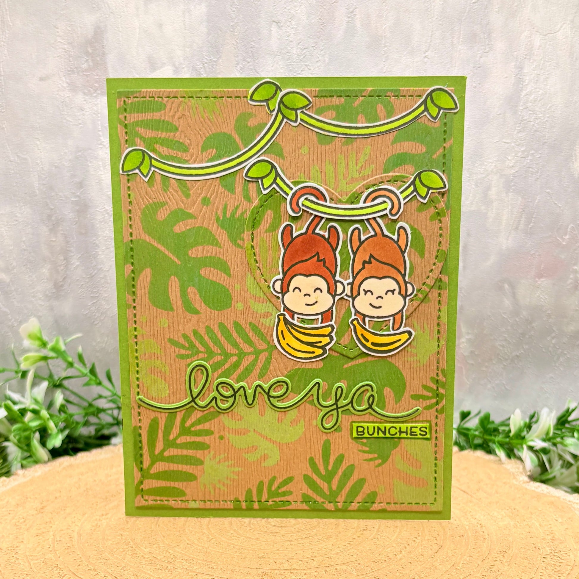 Love Ya Bunches Monkeys Handmade Card