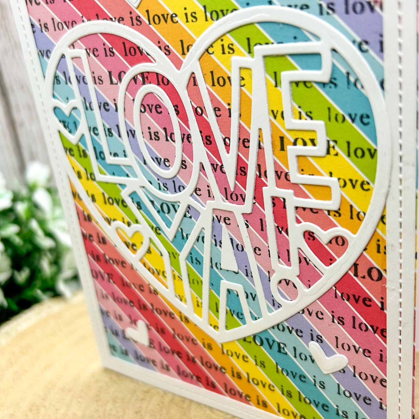 Love Ya Rainbow Coloured Handmade Card-2