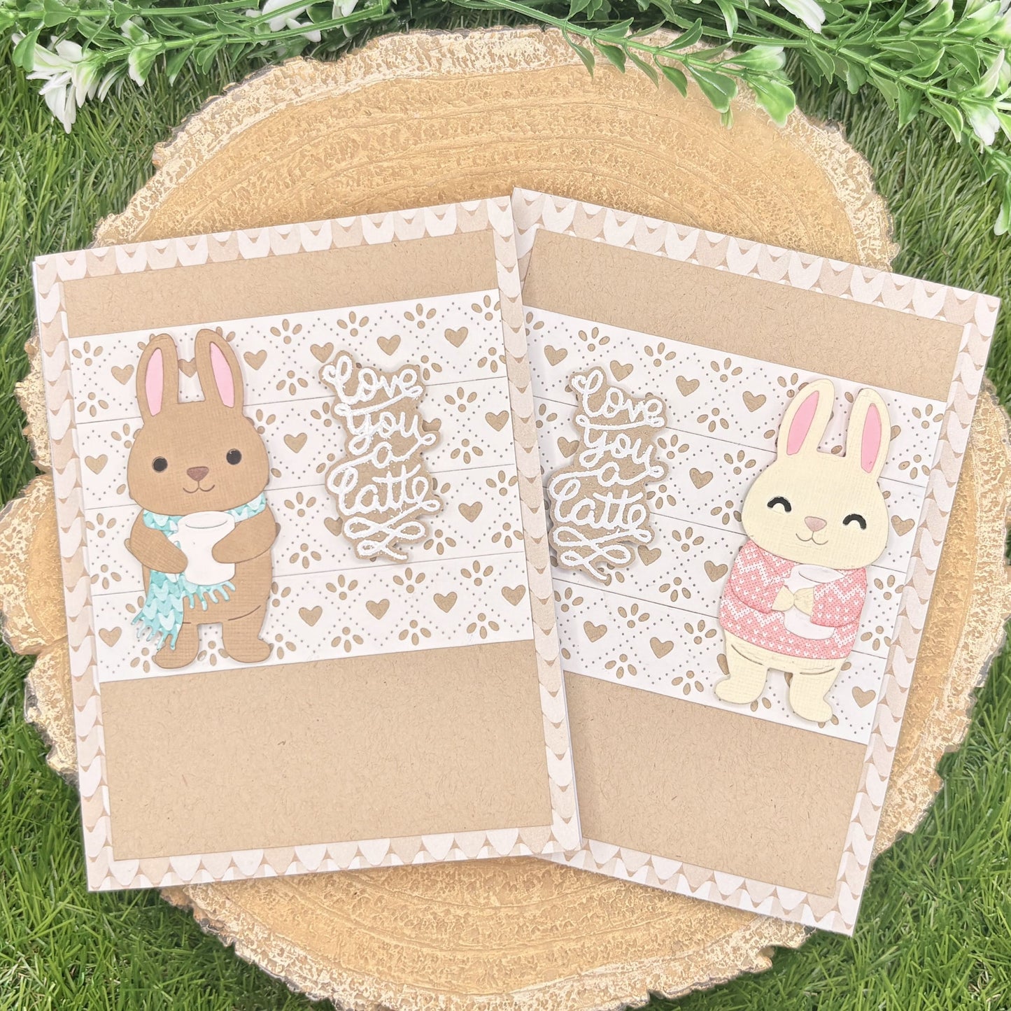 Love You A Latte Cute Bunny Handmade Card (2 designs available)