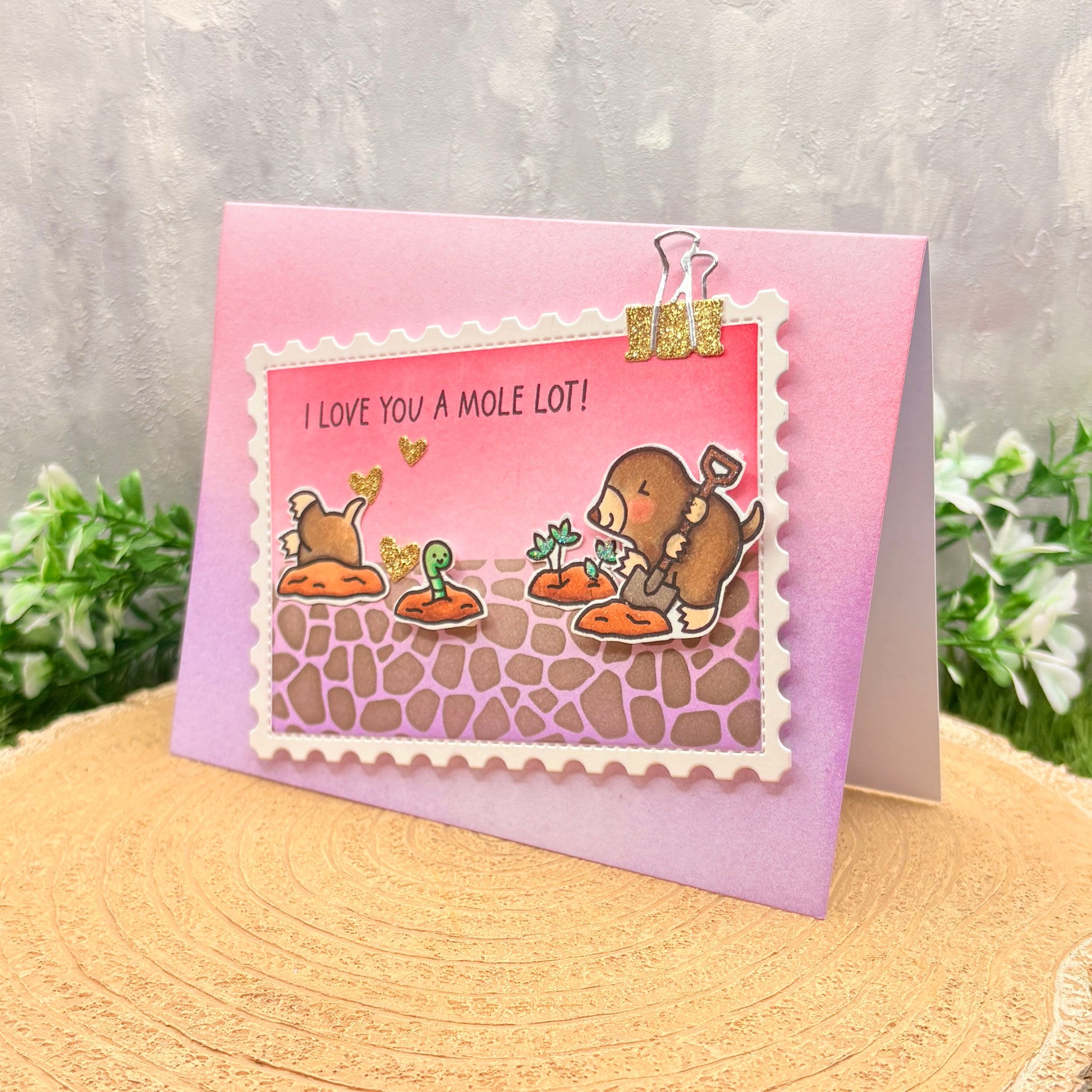 Love You A Mole Lot Handmade Valentine's Day Card-1
