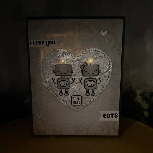 Love You Bots Handmade Light Up Valentine's Day Card-1