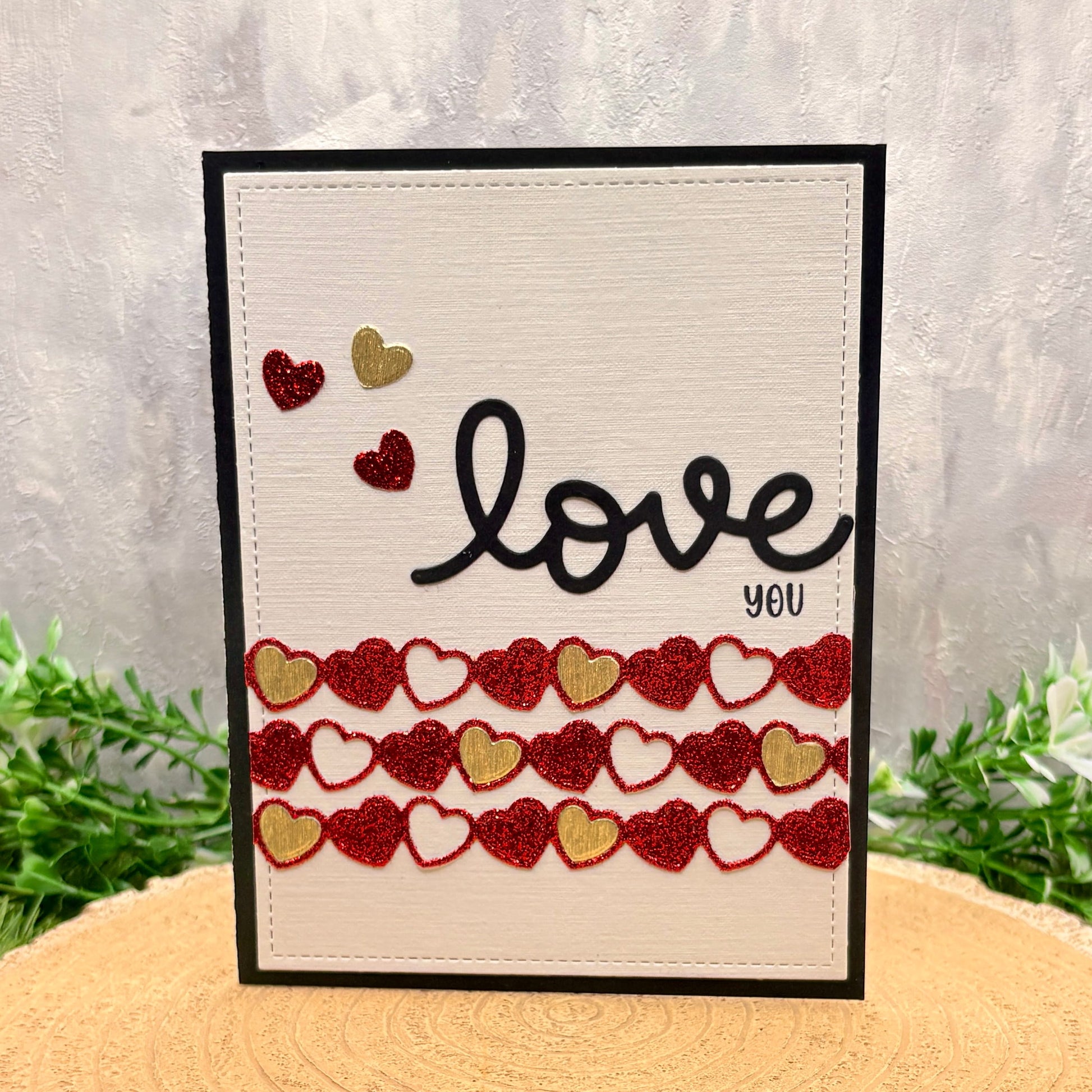 Love You Hearts Handmade Card