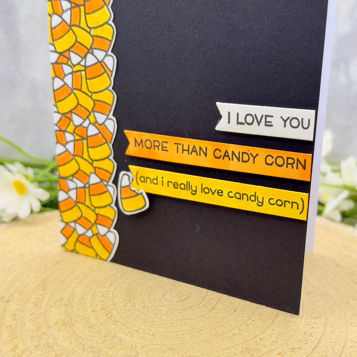 Love You More Than Candy Corn Handmade Card-2