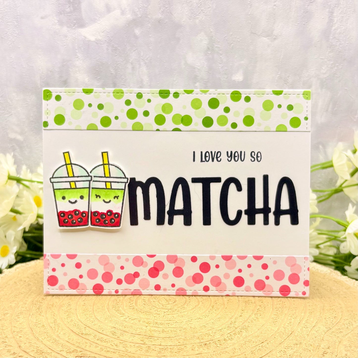 Love You So Matcha Handmade Card