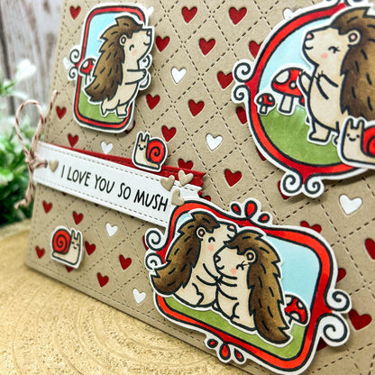 Love You So Mush Hedgehogs & Snails Handmade Valentine's Day Card-2