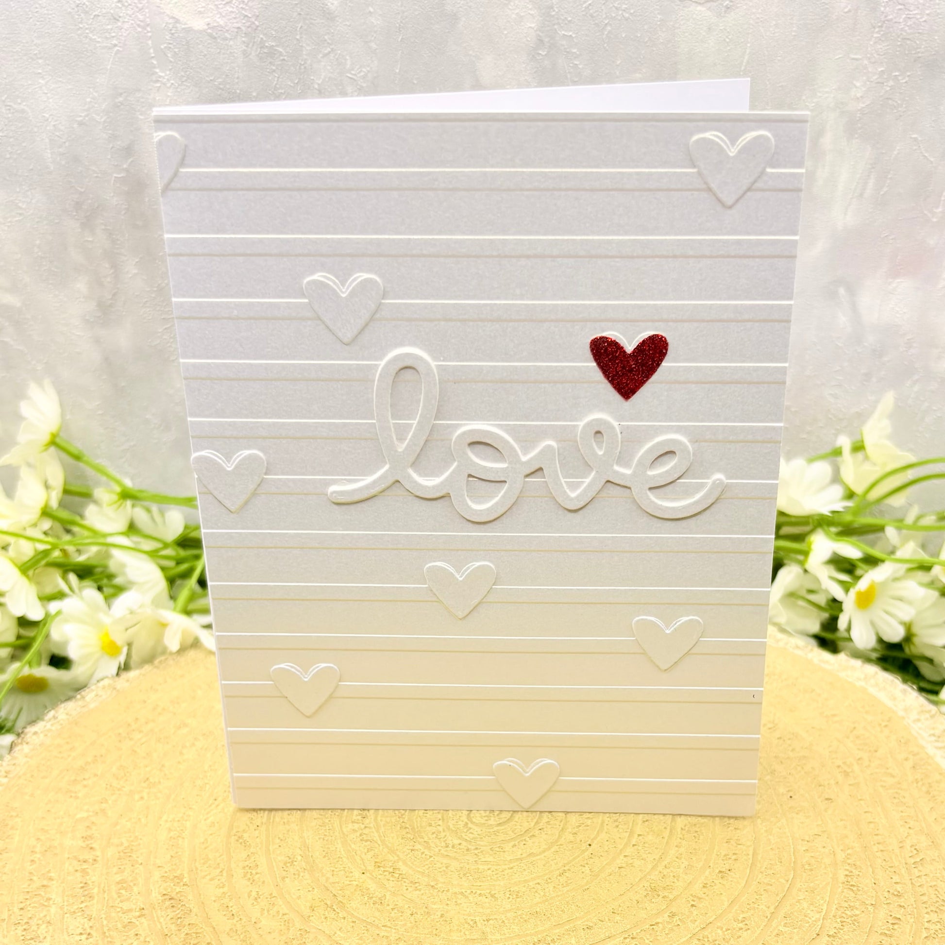 Love & Red Heart Handmade Card-1