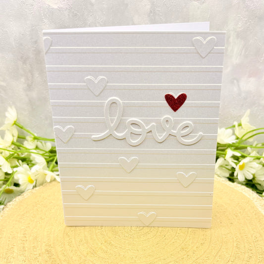 Love & Red Heart Handmade Card-1