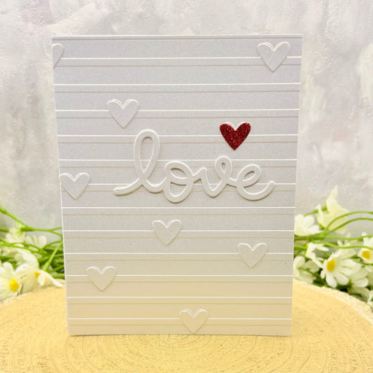 Love & Red Heart Handmade Card