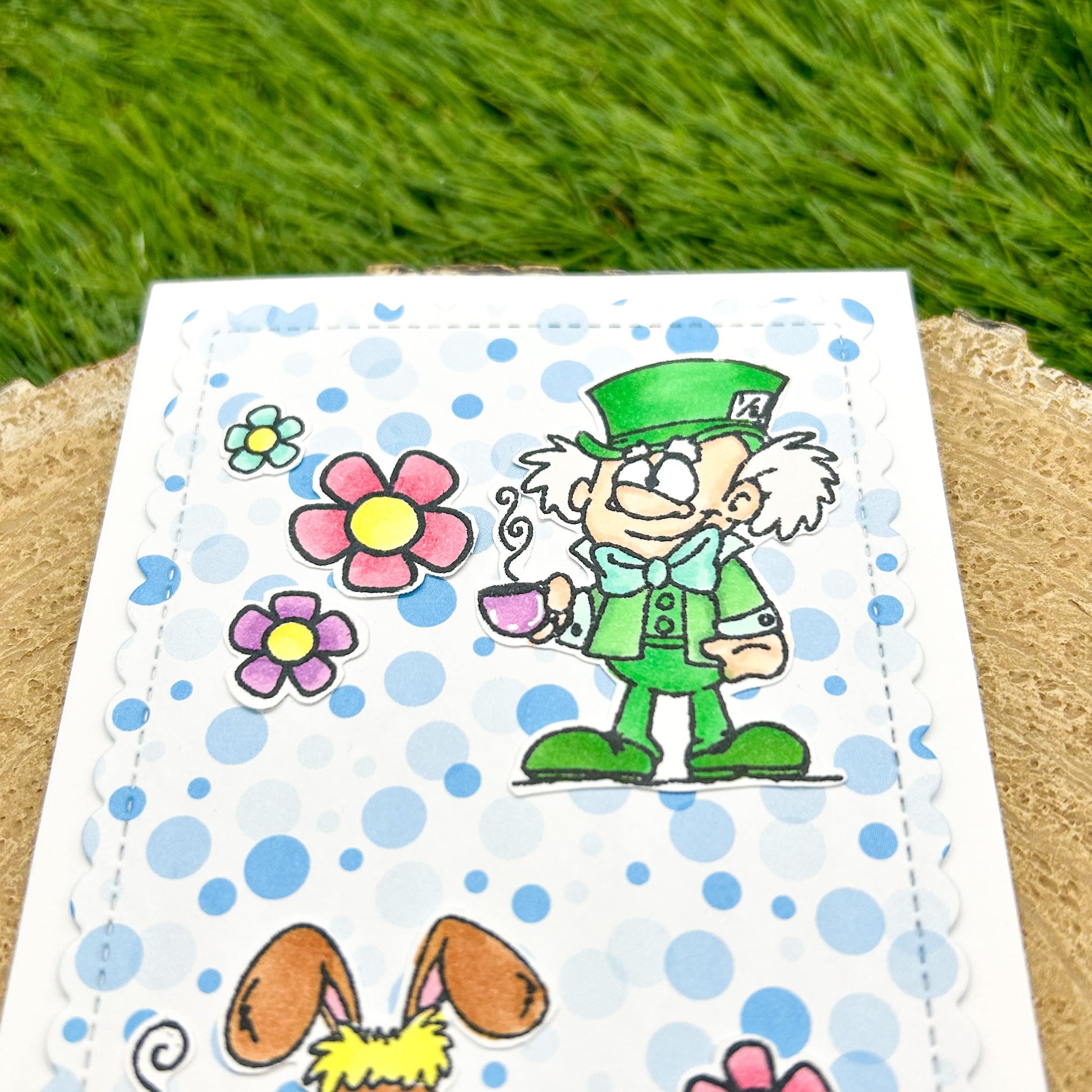 Mad Hatter Slimline Always Tea Time Handmade Card-2