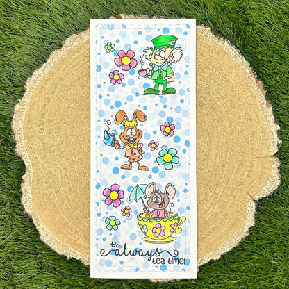 Mad Hatter Slimline Always Tea Time Handmade Card