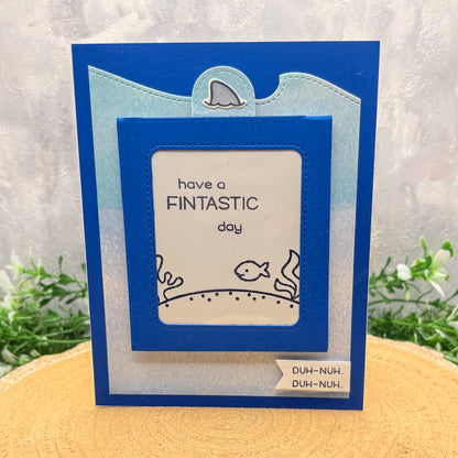 Magic Image Reveal Fintastic Shark Handmade Birthday Card
