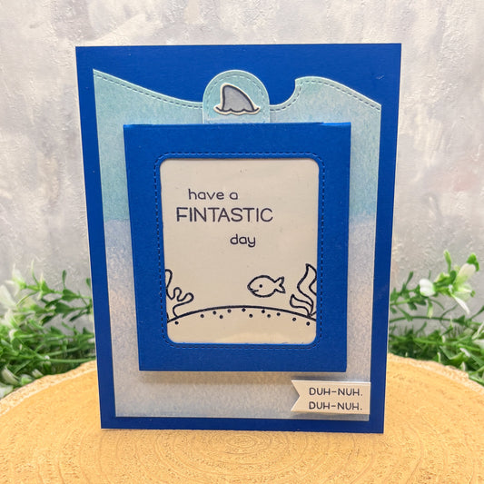 Magic Image Reveal Fintastic Shark Handmade Birthday Card