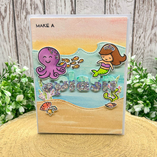 Make A Splash Mermaid & Octopus Handmade Card