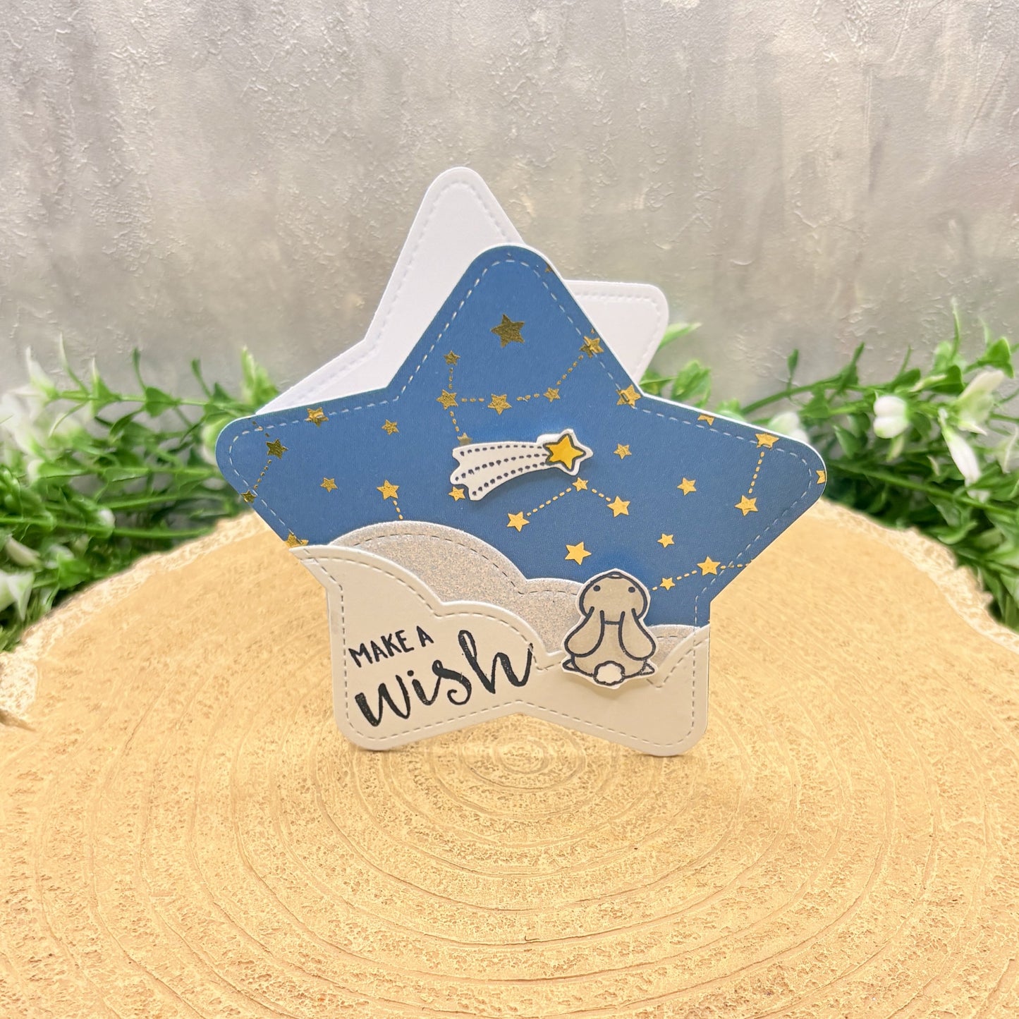 Make A Wish Star Shaped Mini Handmade Card-1