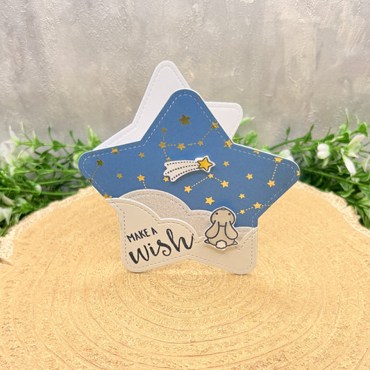 Make A Wish Star Shaped Mini Handmade Card-1