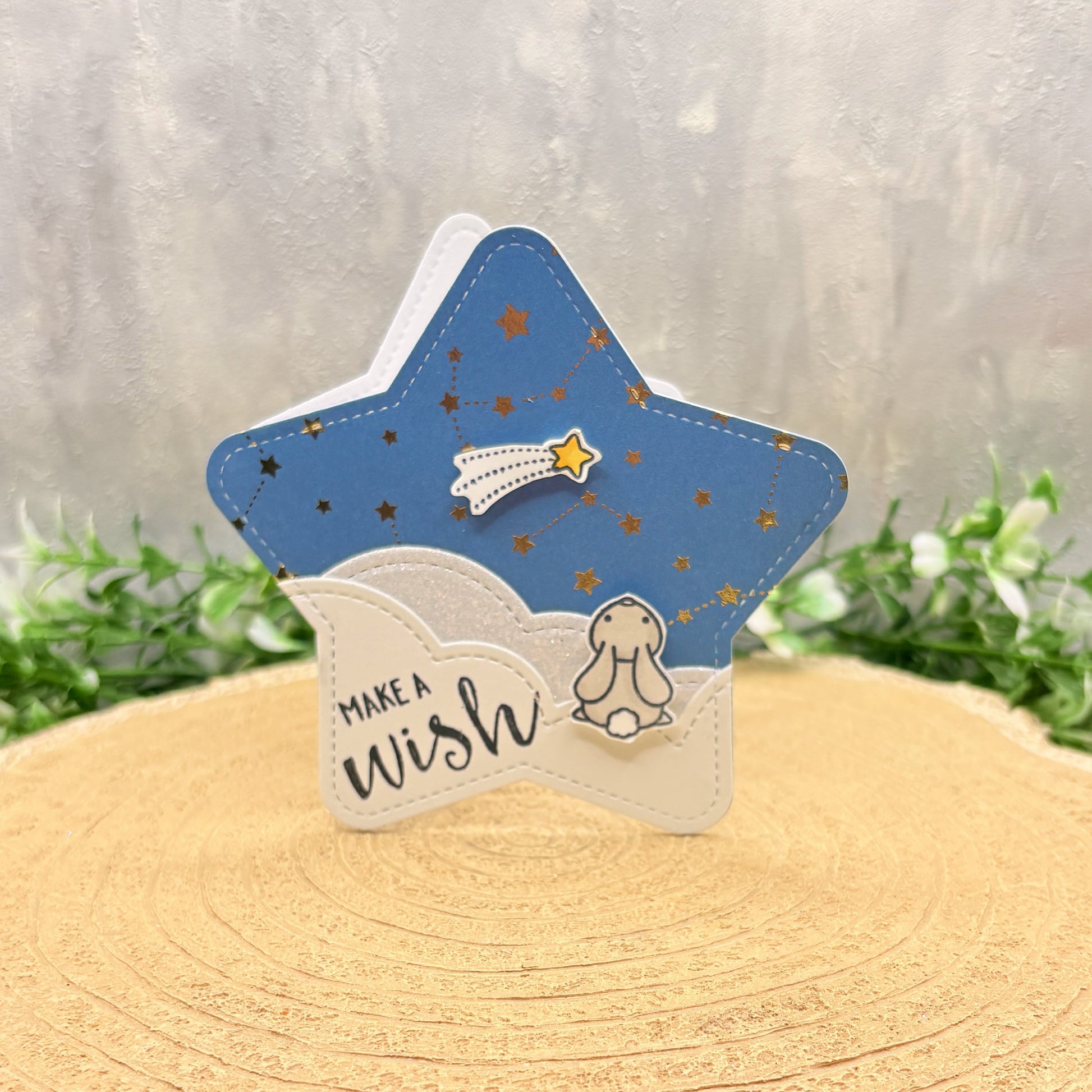 Make A Wish Star Shaped Mini Handmade Card