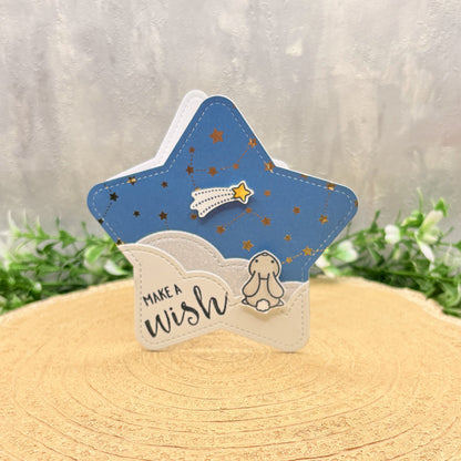 Make A Wish Star Shaped Mini Handmade Card