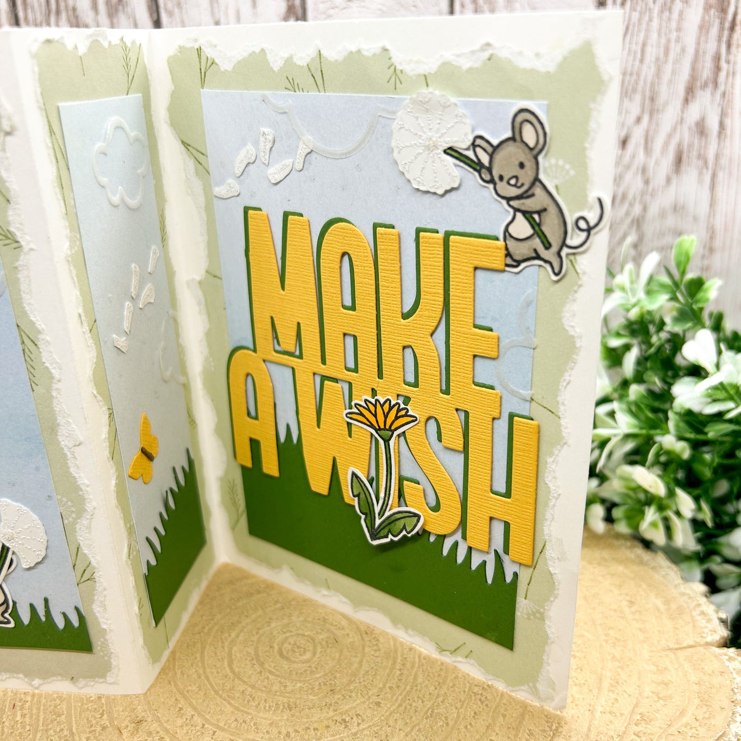 Make A Wish! Standing Handmade Birthday Card