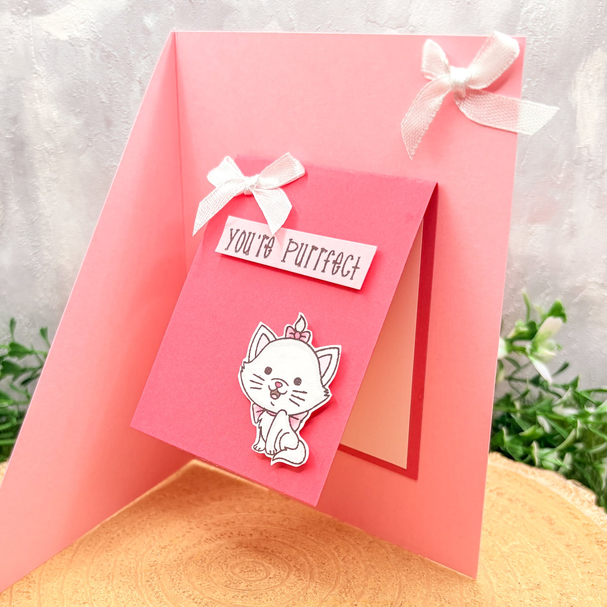 Marie Cat Character You're Purrfect Handmade Card-2
