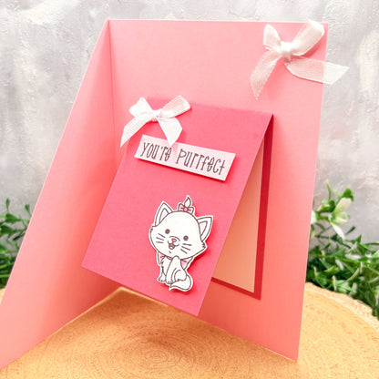 Marie Cat Character You're Purrfect Handmade Card-2