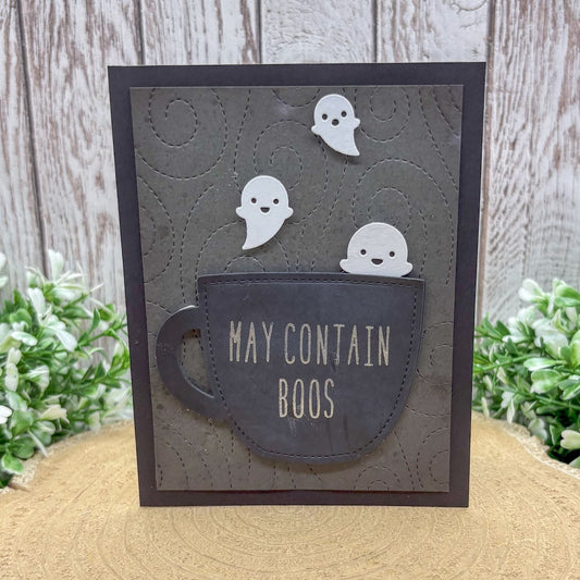 May Contain Boos Handmade Halloween Card