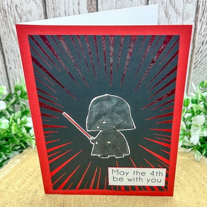 May The 4th Be With You Darth Vader Star Wars Handmade Card-1