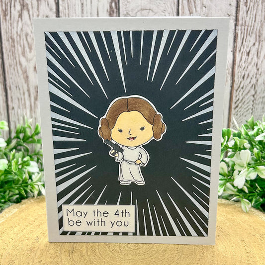 May The 4th Be With You Princess Leia Star Wars Handmade Card