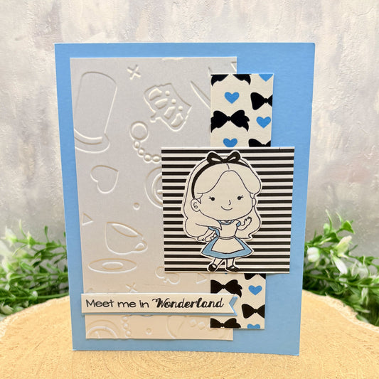 Meet Me In Wonderland Character Handmade Card
