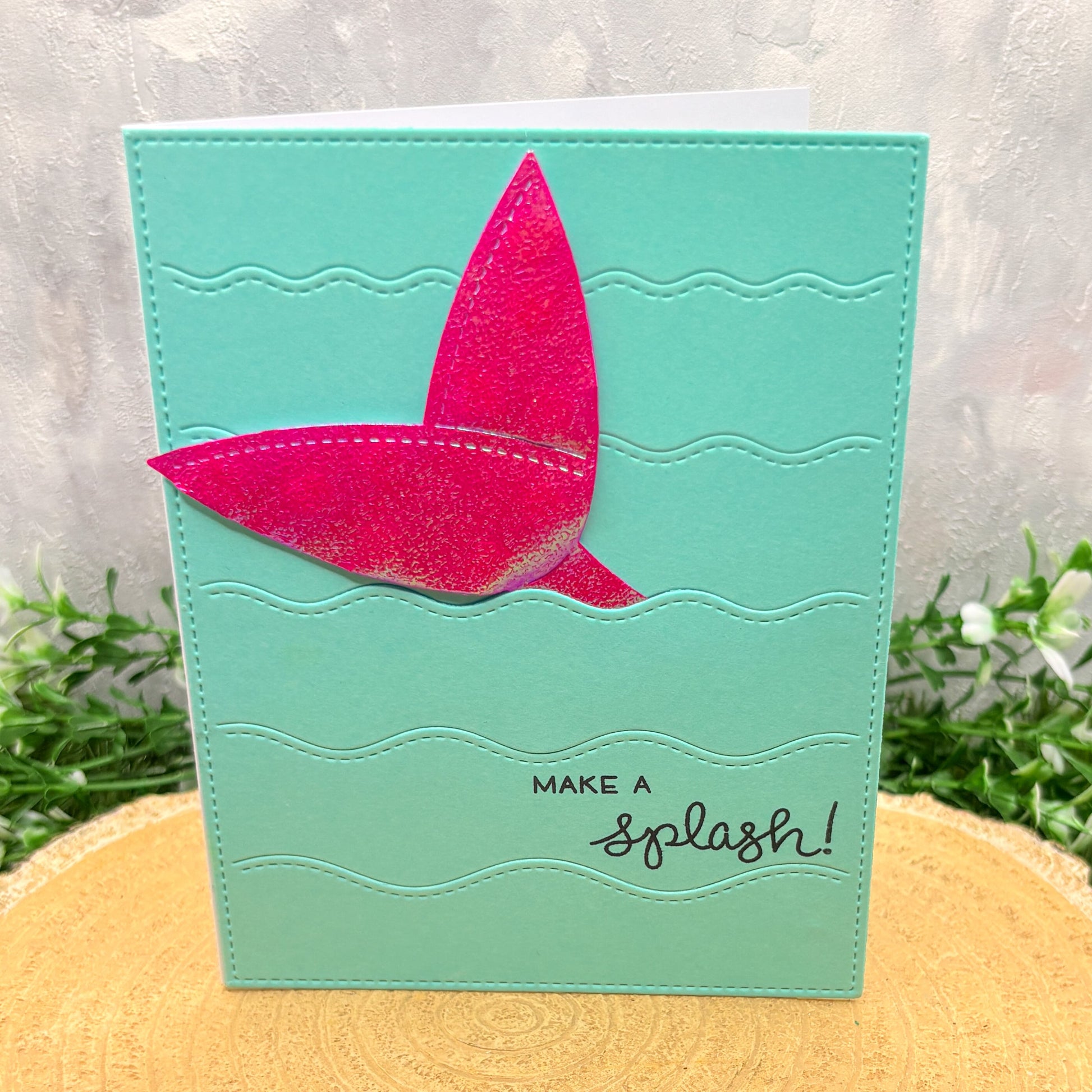 Mermaid Tail Make A Splash Handmade Card-1