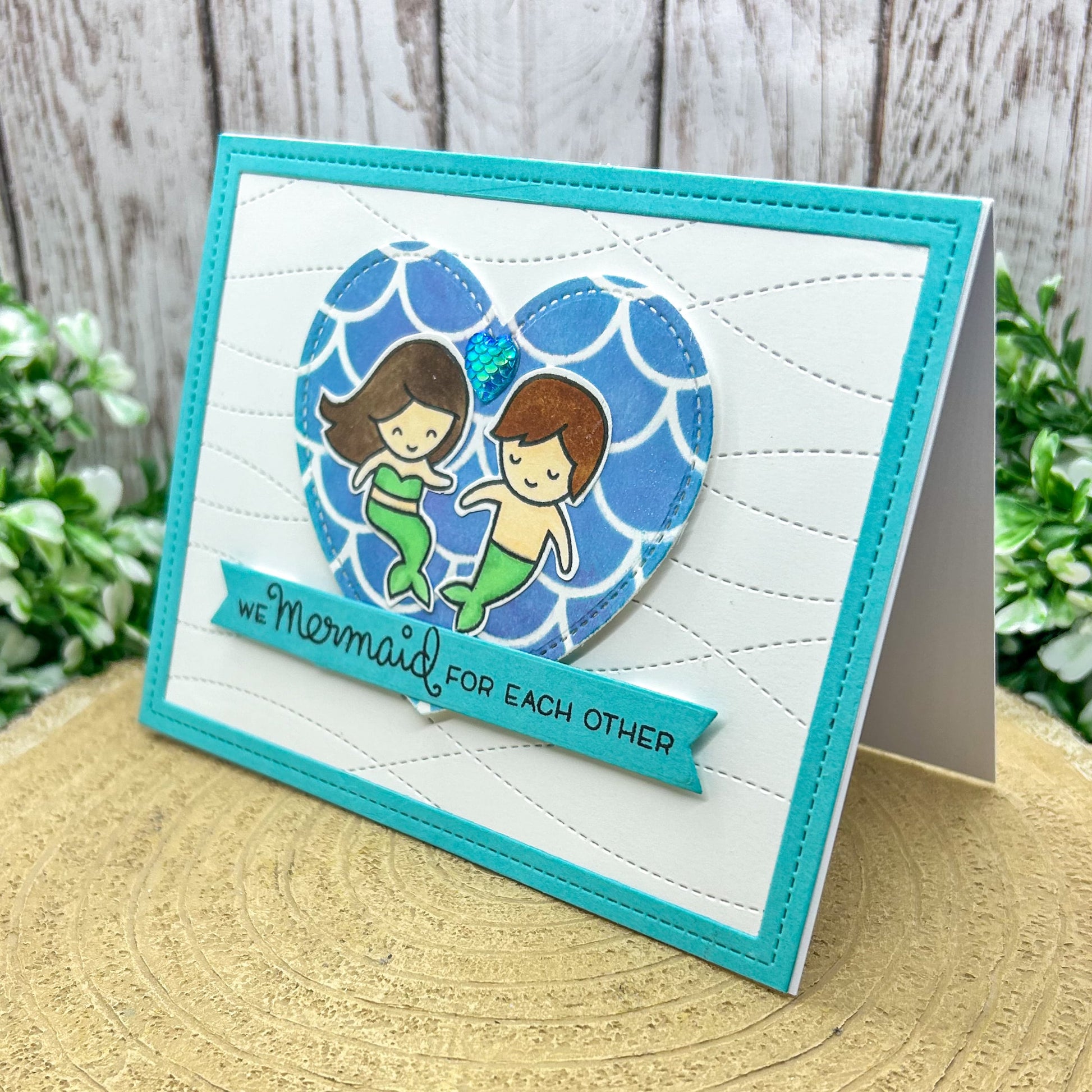 Mermaid for Each Other Handmade AnniversaryLove Card-1