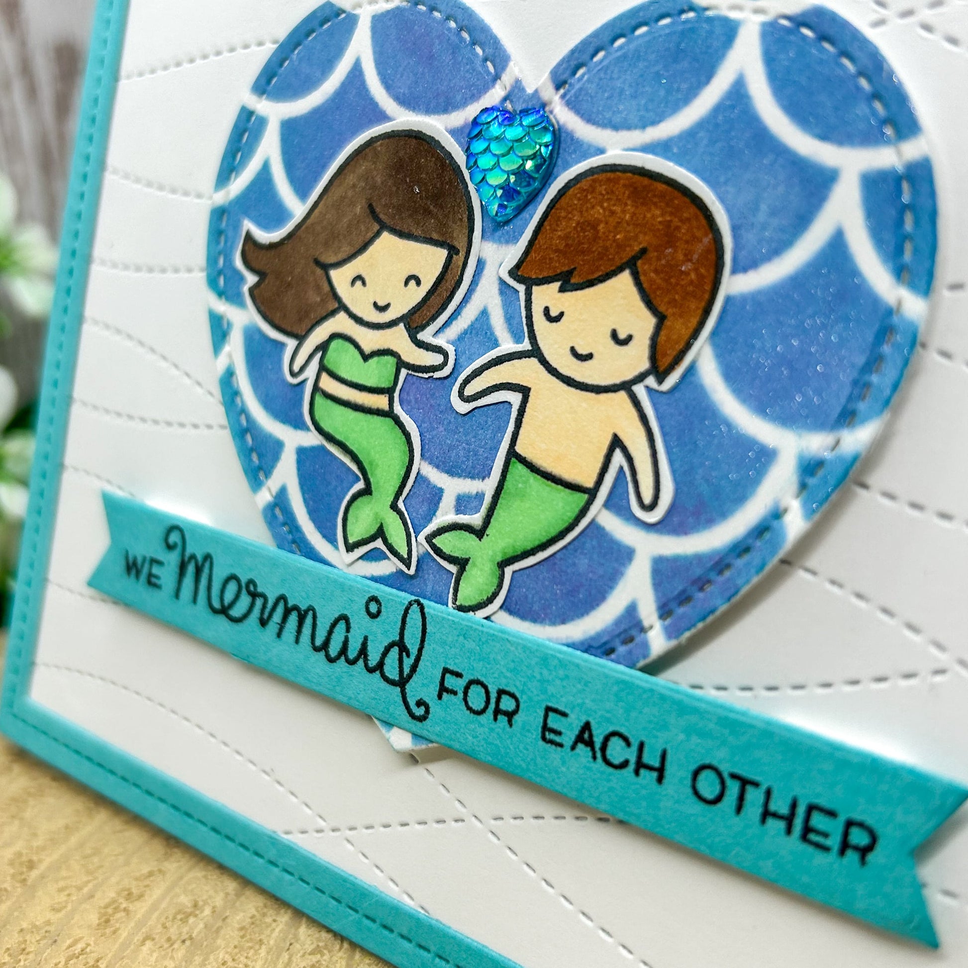 Mermaid for Each Other Handmade AnniversaryLove Card-2