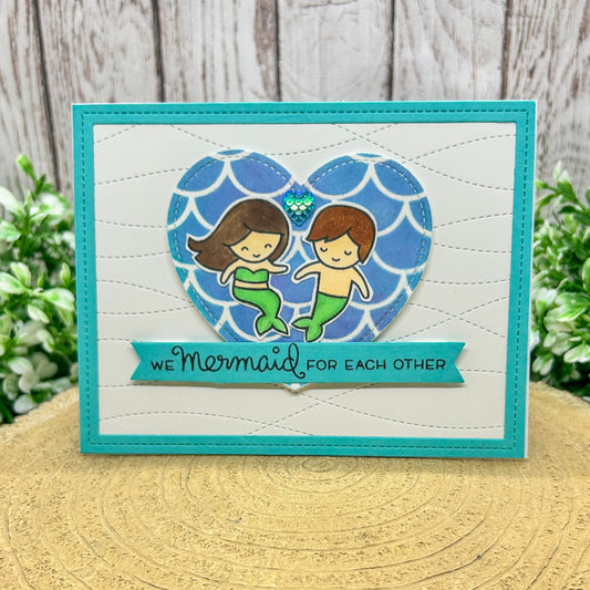 Mermaid for Each Other Handmade AnniversaryLove Card