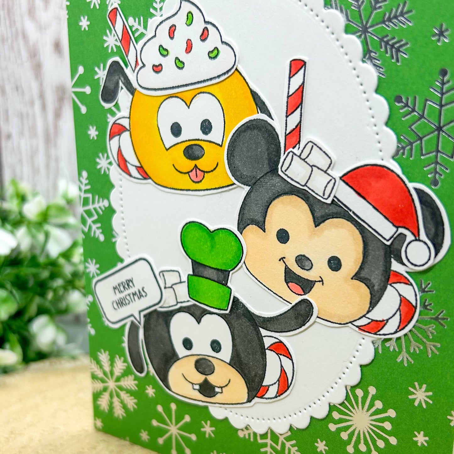 Merry Christmas Cartoon Trio Handmade Christmas Card-2