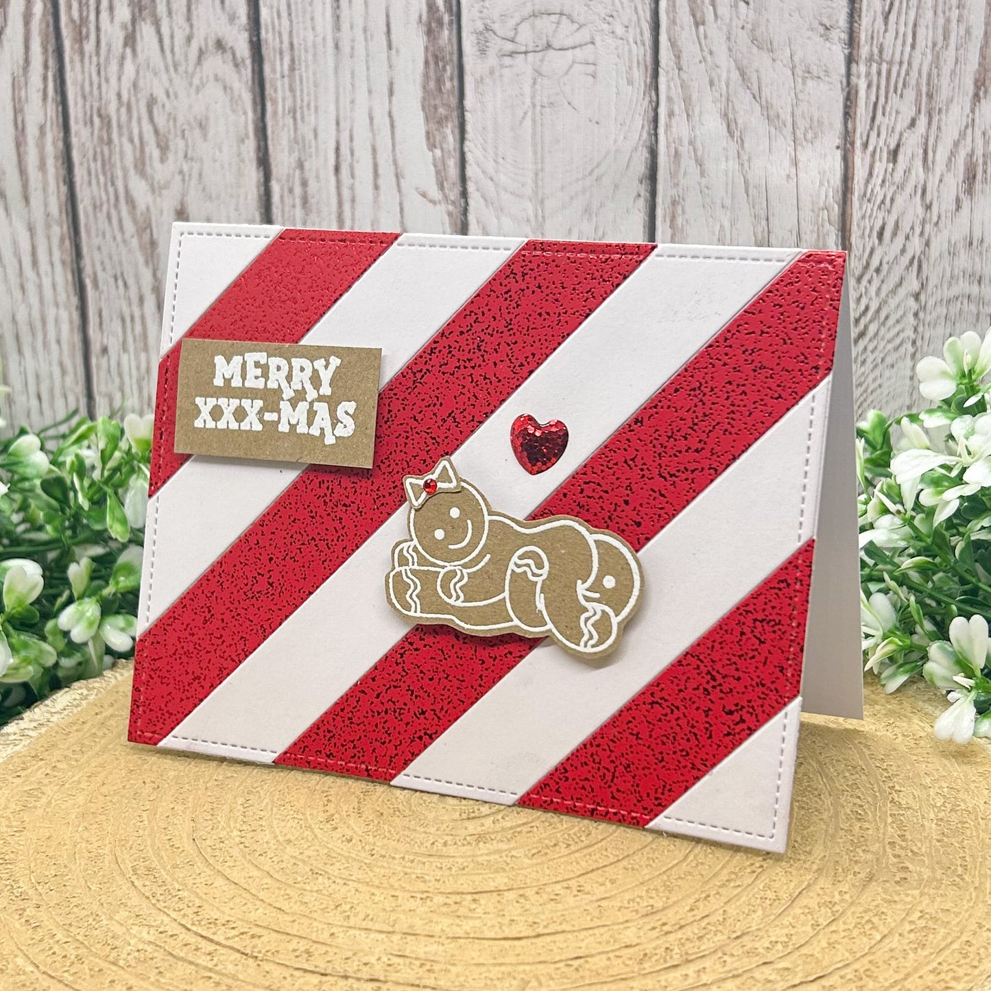 Merry XXX-mas Gingerbread 69 Couple Rude Handmade Christmas Card-1