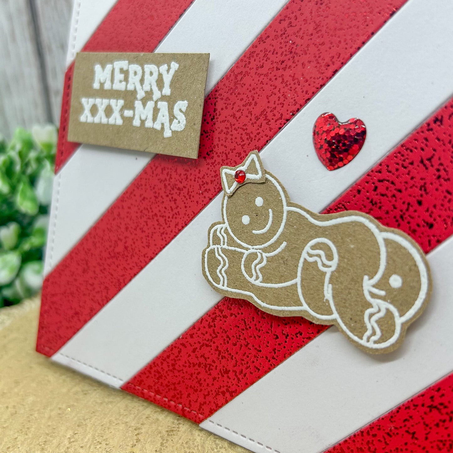 Merry XXX-mas Gingerbread 69 Couple Rude Handmade Christmas Card-2