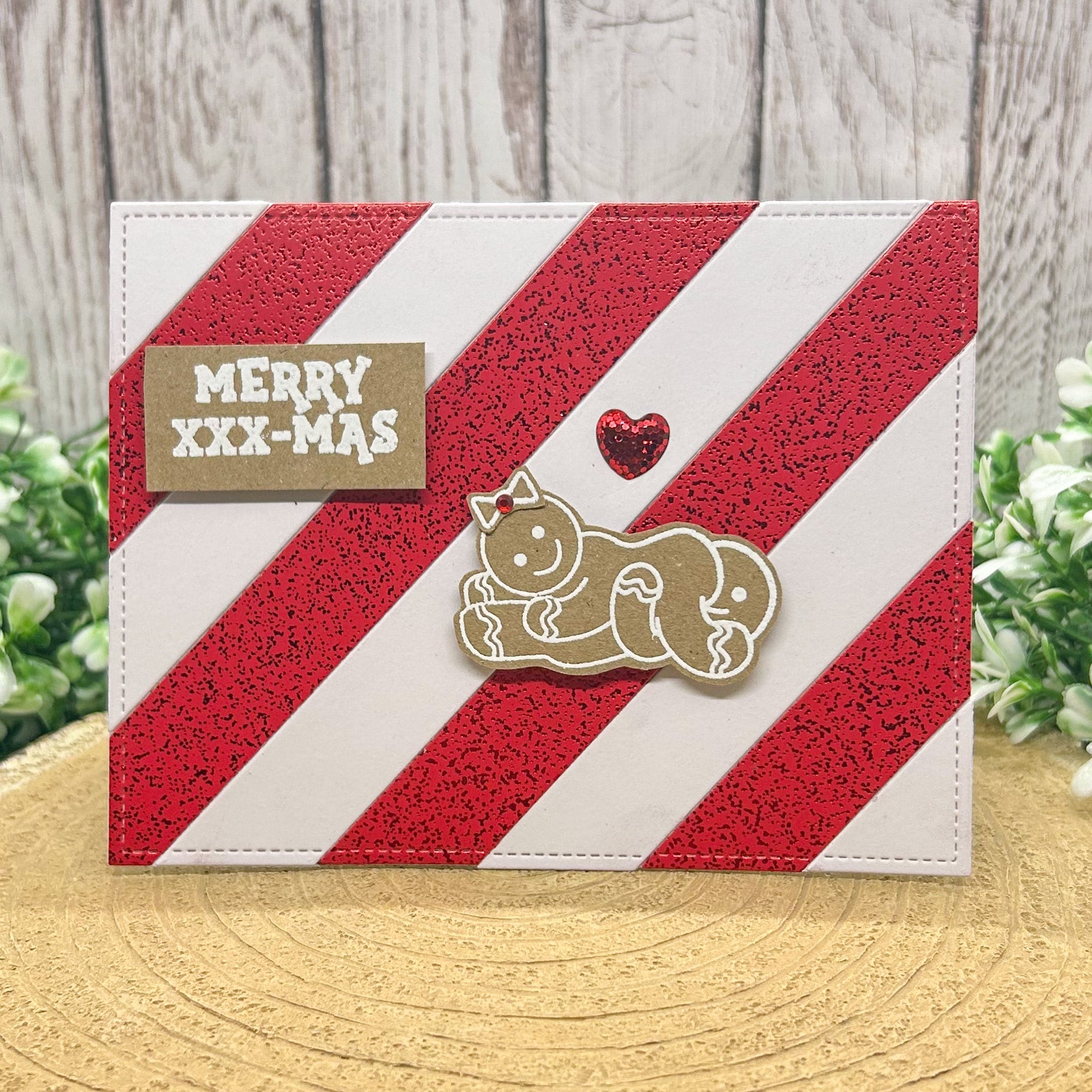 Merry XXX-mas Gingerbread 69 Couple Rude Handmade Christmas Card